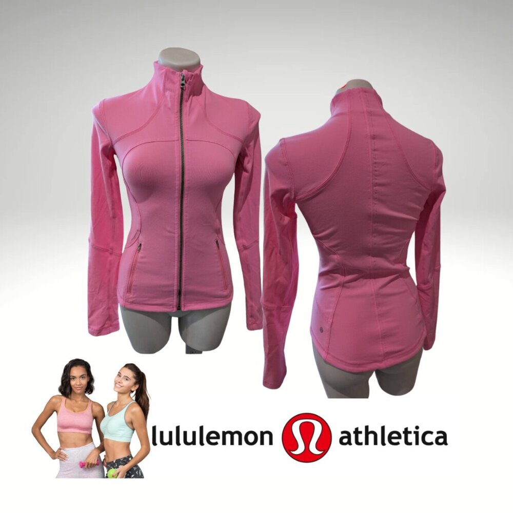 Lululemon Athletica Define Zip Up Jacket Neon Bubble Gum Pink Long Sleeves
